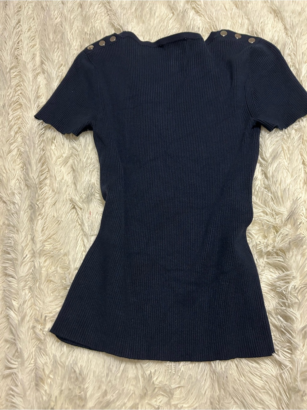 Blue Ribbed Short Sleeve - Picture 7 of 7